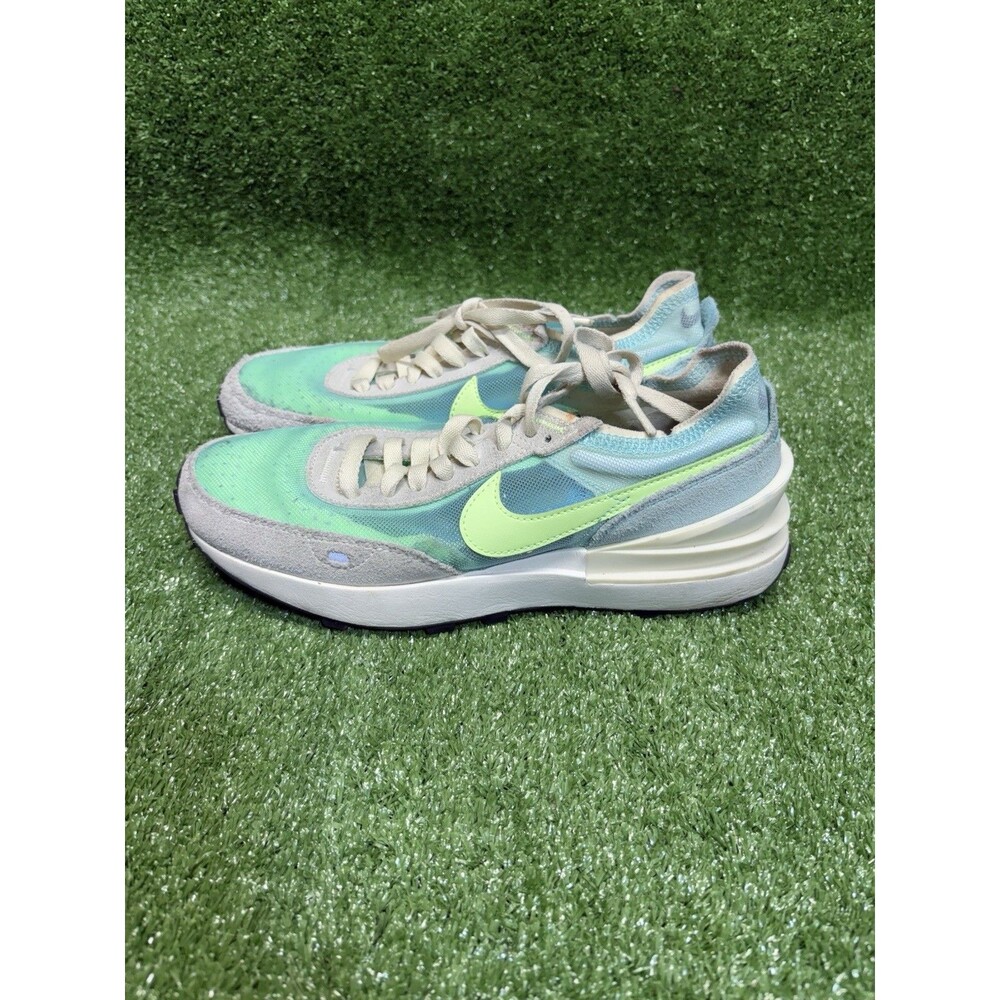 Nike DC2533-401 Waffle One Women Size 7.5 Green Blue Gray Running Shoes Sneakers
